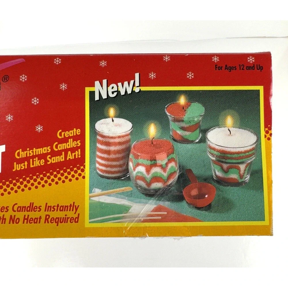 Vtg 1996 RoseArt Christmas Candle Making Art Kit NOS Made in USA Open Box UNUSED